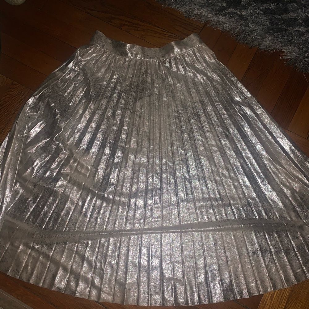 Zara Accordion Skirt Gold (Size Small)